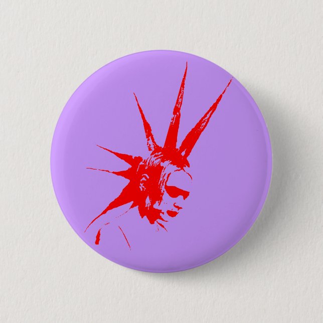 Badge Rond 5 Cm rouge de punkgirl (Devant)