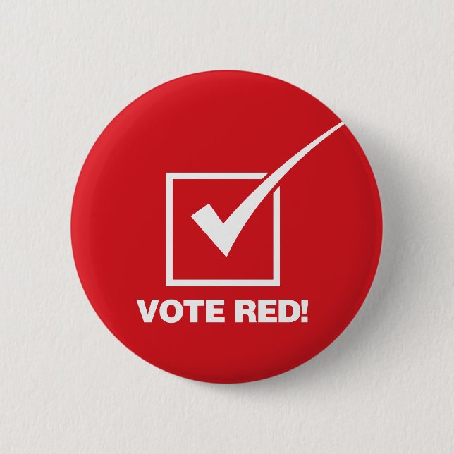 Badge Rond 5 Cm Rouge de vote - solide (Devant)