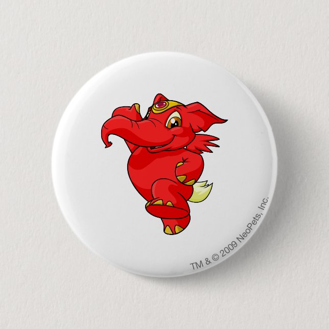Badge Rond 5 Cm Rouge d'Elephante (Devant)