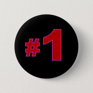 Badge Rond 5 Cm Rouge du numéro un
