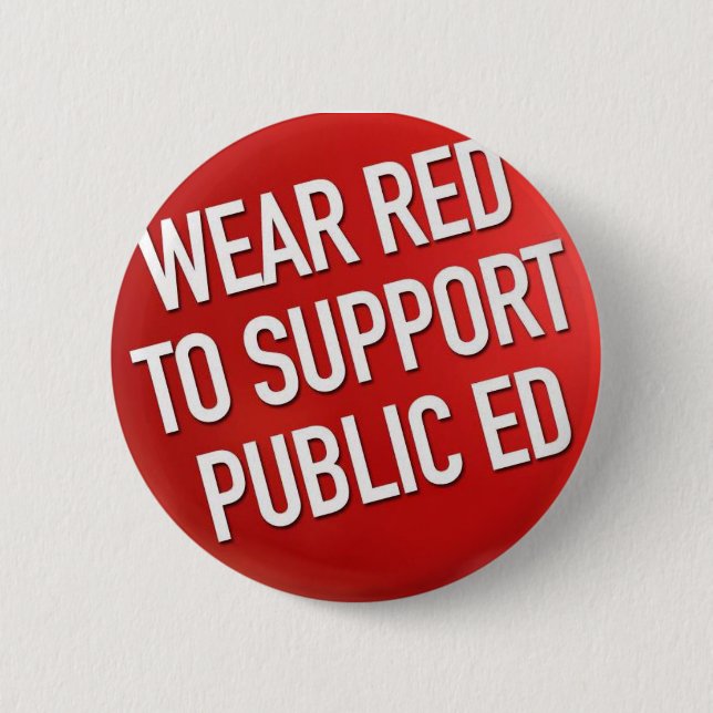 Badge Rond 5 Cm Rouge d'usage pour soutenir Ed public (Devant)