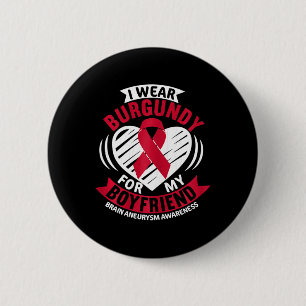 Badge Rond 5 Cm Rouge pour ami du cerveau Aneurysme de cerveau Gra