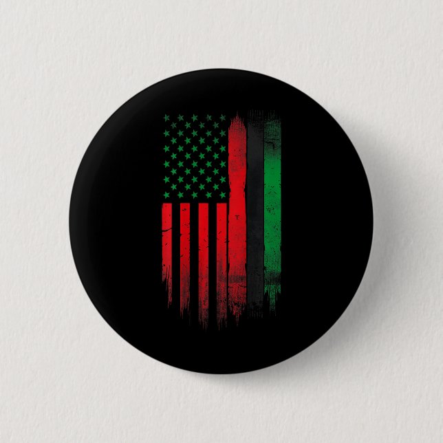 Badge Rond 5 Cm Rouge Vert Noir Histoire Américaine (Devant)