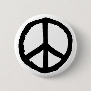 Badge Rond 5 Cm Rough Peace Symbol