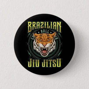 Badge Rond 5 Cm Roulade de prise BJJ - Tête de tigre en Jiu Jitsu