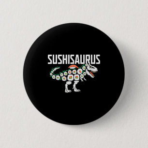 Badge Rond 5 Cm Roulade de sushi dinosaure T-rex Nourriture japona