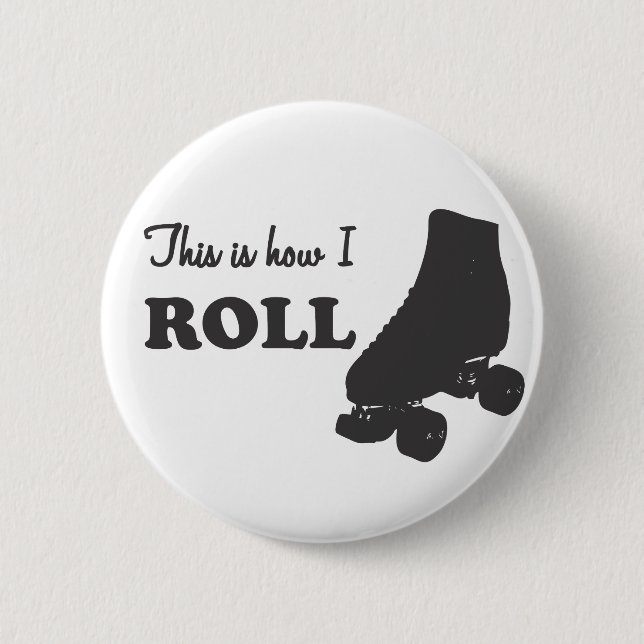 Badge Rond 5 Cm Rouleau Derby - c'est comment je roule (Devant)