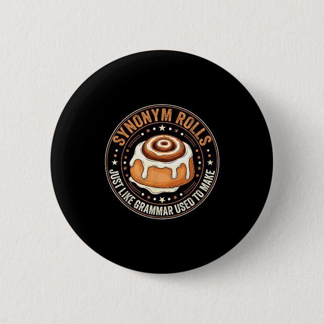 Badge Rond 5 Cm Rouleaux de synonymes comme la grammaire utilisée  (Devant)