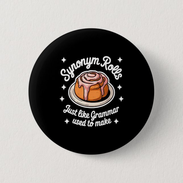 Badge Rond 5 Cm Rouleaux de synonymes comme la grammaire utilisée  (Devant)