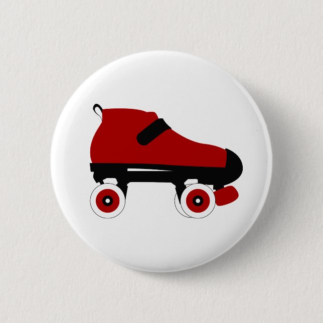 Badge Rond 5 Cm roulette rousse (Devant)