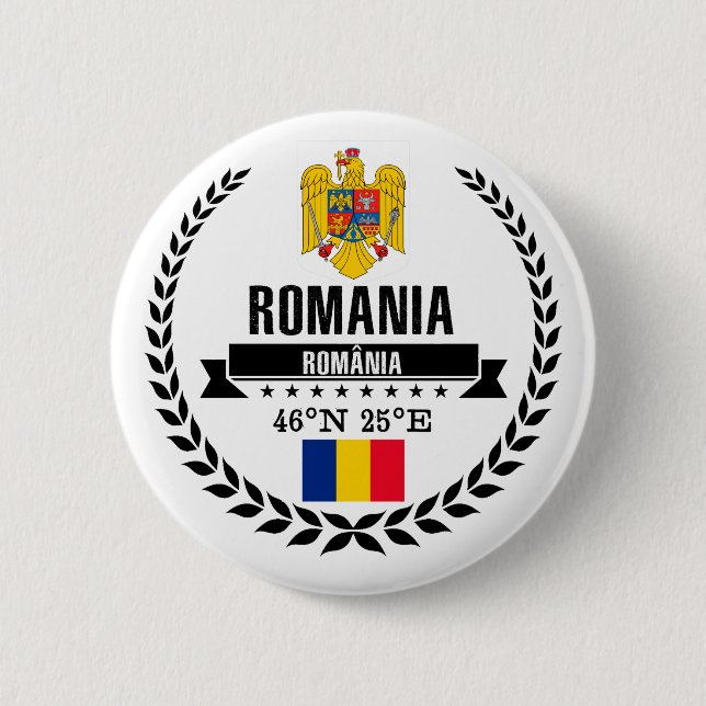 Badge Rond 5 Cm Roumanie (Devant)