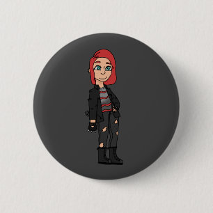 Badge Rond 5 Cm rousse de punk