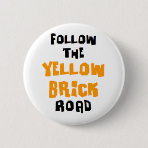 Badge Rond 5 Cm route en brique jaune