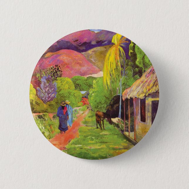 Badge Rond 5 Cm Route Paul Gauguin à Tahiti Art Vintage (Devant)
