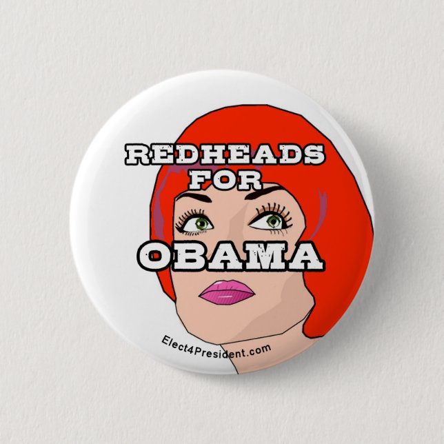 Badge Rond 5 Cm Roux pour le bouton d'Obama (Devant)