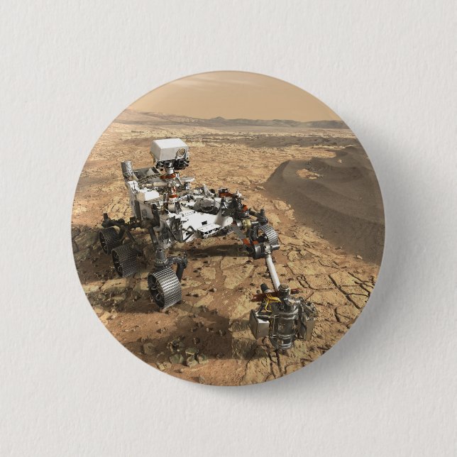 Badge Rond 5 Cm Rover Mars 2020 (Devant)