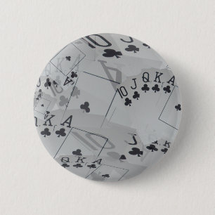 Badge Rond 5 Cm Royal Club Flush Poker Cartes Motif,