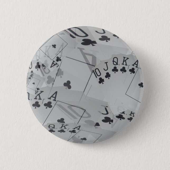 Badge Rond 5 Cm Royal Club Flush Poker Cartes Motif, (Devant)