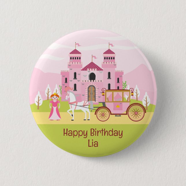 Badge Rond 5 Cm Royal Princess Girl Birthday Party (Devant)