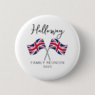 Badge Rond 5 Cm Royaume-Uni Angleterre Drapeau Famille Reunion
