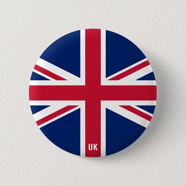 Badge Rond 5 Cm Royaume-Uni Drapeau Charme Patriotique (Devant)