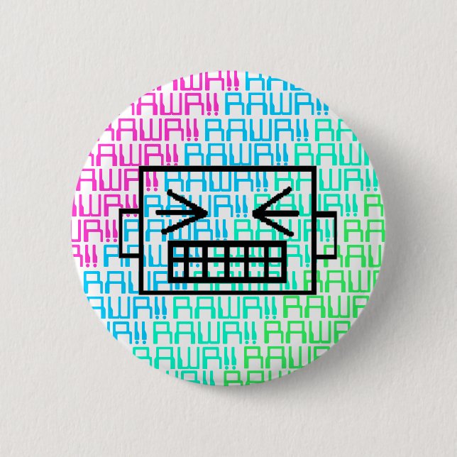 Badge Rond 5 Cm Rrrrrobot (Devant)