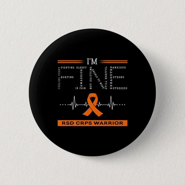Badge Rond 5 Cm Rsd Crps Guerrier Je vais bien (Devant)