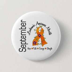 Badge Rond 5 Cm Ruban 1 de fleur de mois de conscience de leucémie