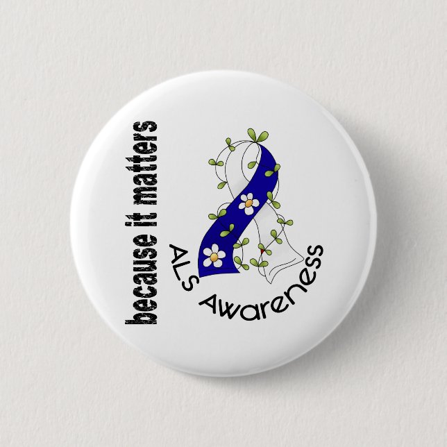 Badge Rond 5 Cm Ruban 3 de fleur de SAL (Devant)