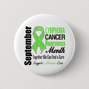 Badge Rond 5 Cm Ruban affligé par mois de conscience de lymphome