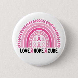 Badge Rond 5 Cm Ruban Arc-en-ciel Sensibilisation au Cancer du Sei