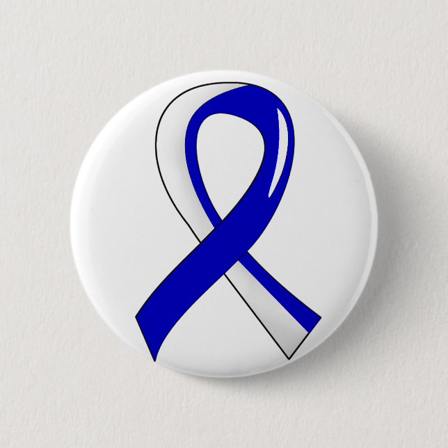 Badge Rond 5 Cm Ruban blanc bleu 3 de SAL (Devant)