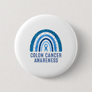 Badge Rond 5 Cm Ruban Bleu de Sensibilisation Minimale au Cancer d