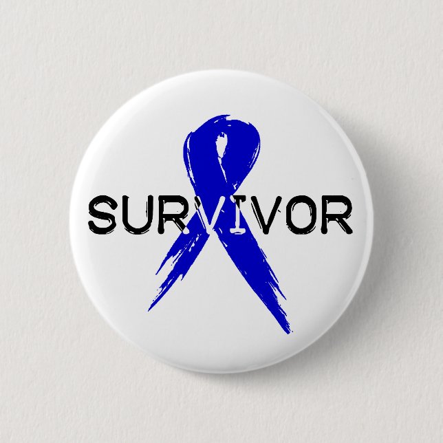 Badge Rond 5 Cm Ruban bleu - survivant (Devant)