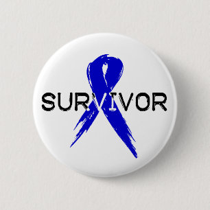 Badge Rond 5 Cm Ruban bleu - survivant