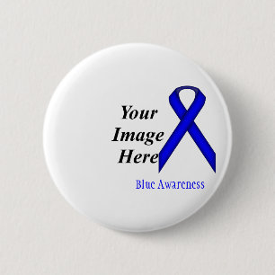 Badge Rond 5 Cm Ruban Blue Standard par Kenneth Yoncich