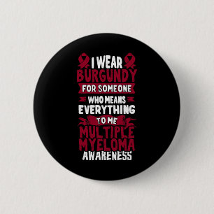 Badge Rond 5 Cm Ruban bordeaux - Sensibilisation au cancer du sang
