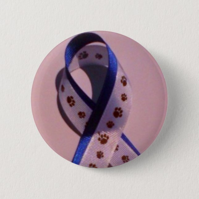 Badge Rond 5 Cm ruban contre l'abus animal (Devant)