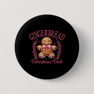 Badge Rond 5 Cm Ruban Coquette Rose Fille de Noël en Pain d'Épice