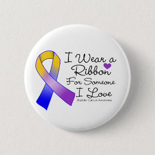 Badge Rond 5 Cm Ruban de cancer de la vessie quelqu'un amour d'I