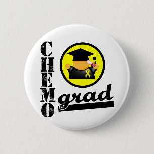 Badge Rond 5 Cm Ruban de cancer du testicule de diplômé de chimi