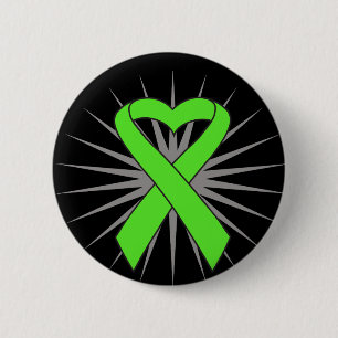 Badge Rond 5 Cm Ruban de coeur de lymphome