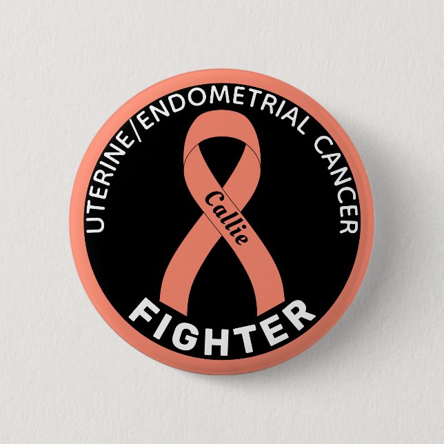 Badge Rond 5 Cm Ruban de combat contre le cancer de l'endométrie u (Devant)