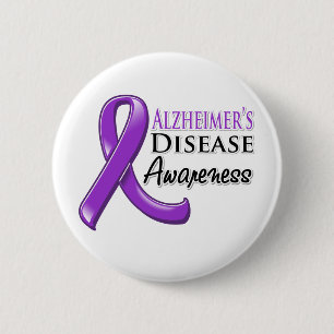 Badge Rond 5 Cm Ruban de conscience de maladie d'Alzheimer