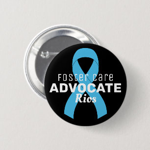 Badge Rond 5 Cm Ruban de défense de l'accueil familial Bouton noir