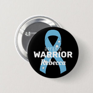 Badge Rond 5 Cm Ruban de guerrier d'apraxie bouton noir