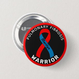 Badge Rond 5 Cm Ruban de guerrier de fibrose pulmonaire bouton noi