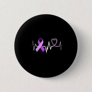 Badge Rond 5 Cm Ruban de Heimerheimer de rythme cardiaque Maladie