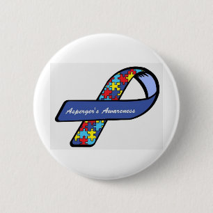 Badge Rond 5 Cm Ruban de la conscience d'Asperger