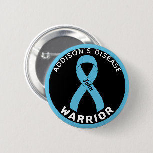 Badge Rond 5 Cm Ruban de la guerrière de la maladie d'Addison bout